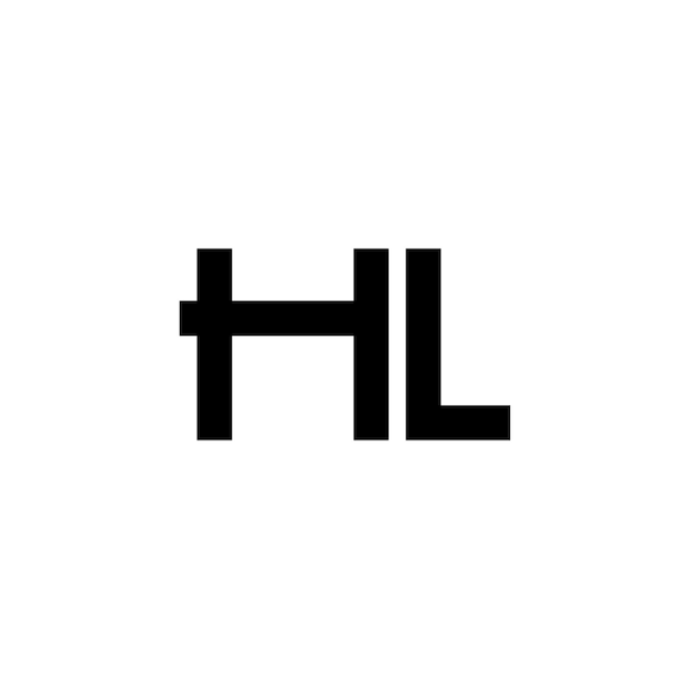 HL monograma diseño del logotipo letra texto nombre símbolo monocromático logotipo alfabeto carácter logotipo simple