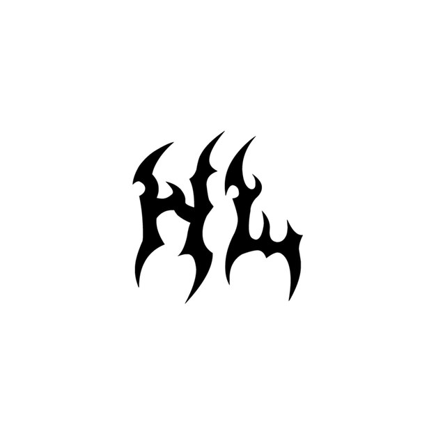HL monograma diseño del logotipo letra texto nombre símbolo monocromático logotipo alfabeto carácter logotipo simple