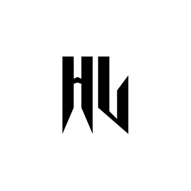 HL monograma diseño del logotipo letra texto nombre símbolo monocromático logotipo alfabeto carácter logotipo simple