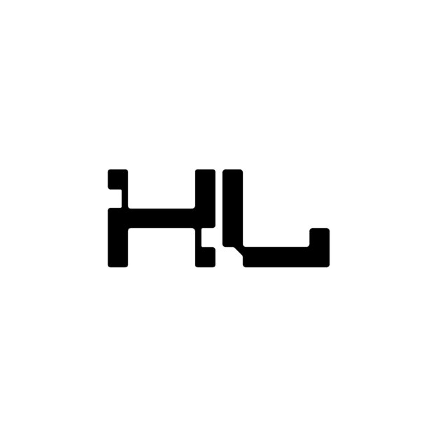 HL monograma diseño del logotipo letra texto nombre símbolo monocromático logotipo alfabeto carácter logotipo simple