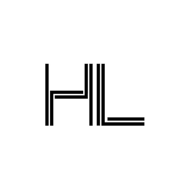 HL monograma diseño del logotipo letra texto nombre símbolo monocromático logotipo alfabeto carácter logotipo simple