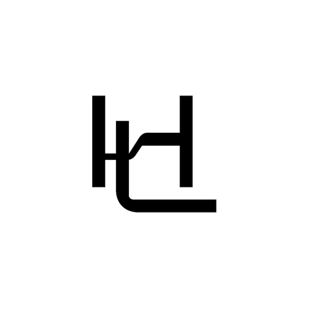 HL monograma diseño del logotipo letra texto nombre símbolo monocromático logotipo alfabeto carácter logotipo simple