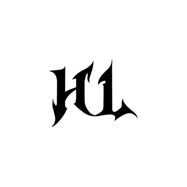 HL monograma diseño del logotipo letra texto nombre símbolo monocromático logotipo alfabeto carácter logotipo simple