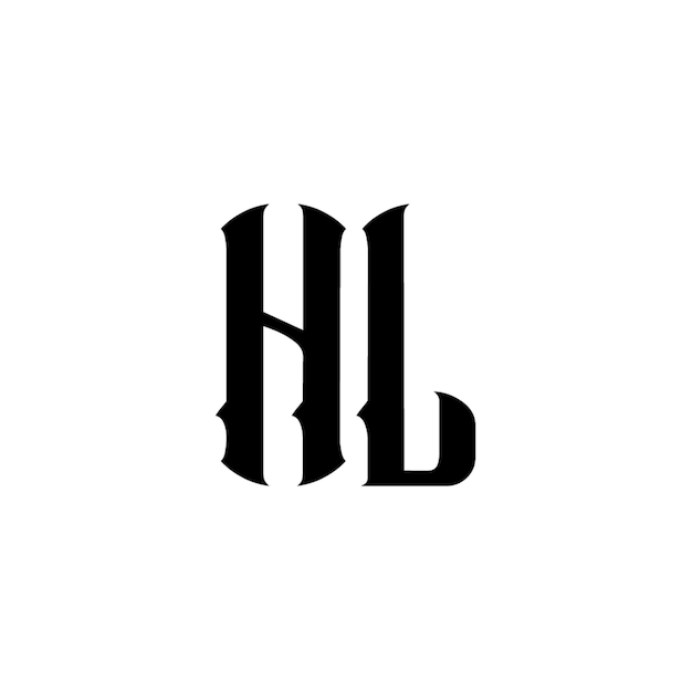 HL monograma diseño del logotipo letra texto nombre símbolo monocromático logotipo alfabeto carácter logotipo simple