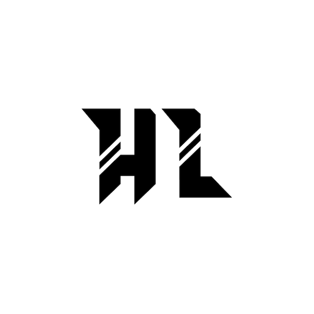 HL monograma diseño del logotipo letra texto nombre símbolo monocromático logotipo alfabeto carácter logotipo simple