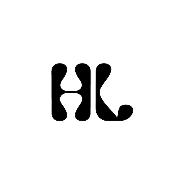 HL monograma diseño del logotipo letra texto nombre símbolo monocromático logotipo alfabeto carácter logotipo simple