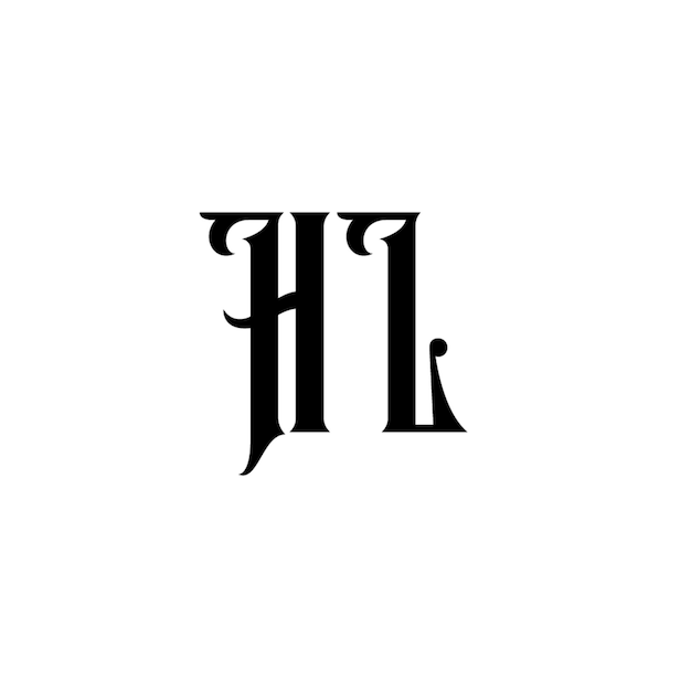HL monograma diseño del logotipo letra texto nombre símbolo monocromático logotipo alfabeto carácter logotipo simple