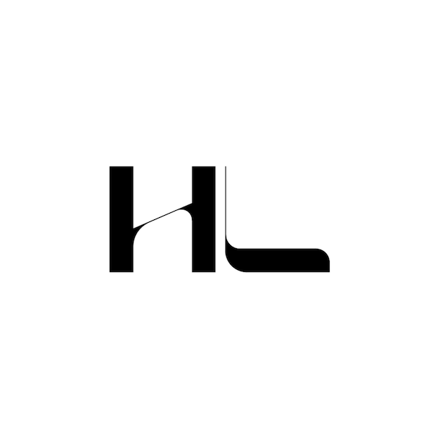 HL monograma diseño del logotipo letra texto nombre símbolo monocromático logotipo alfabeto carácter logotipo simple