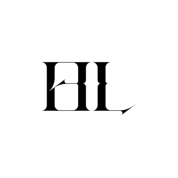 HL monograma diseño del logotipo letra texto nombre símbolo monocromático logotipo alfabeto carácter logotipo simple