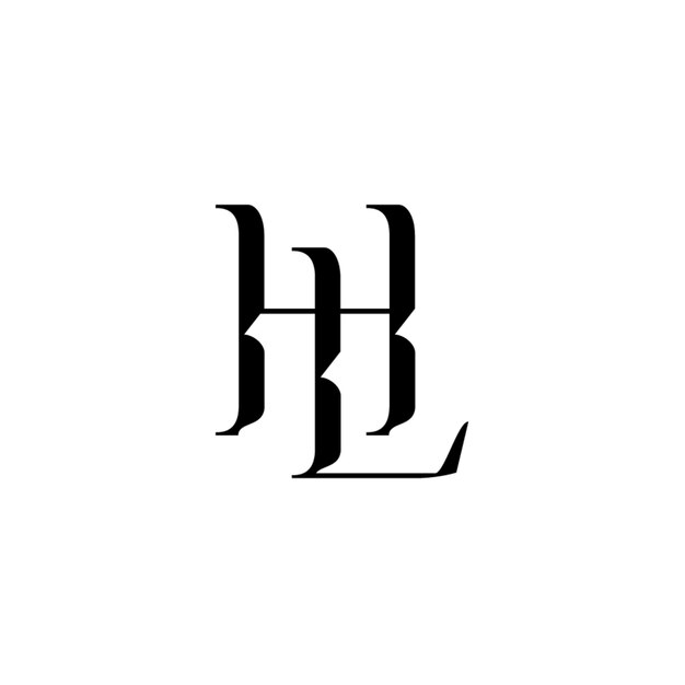 HL monograma diseño del logotipo letra texto nombre símbolo monocromático logotipo alfabeto carácter logotipo simple