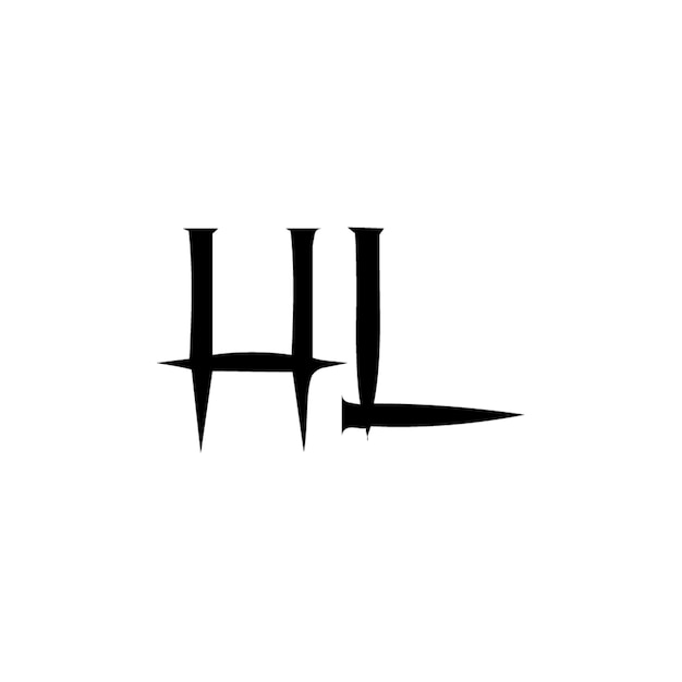 HL monograma diseño del logotipo letra texto nombre símbolo monocromático logotipo alfabeto carácter logotipo simple