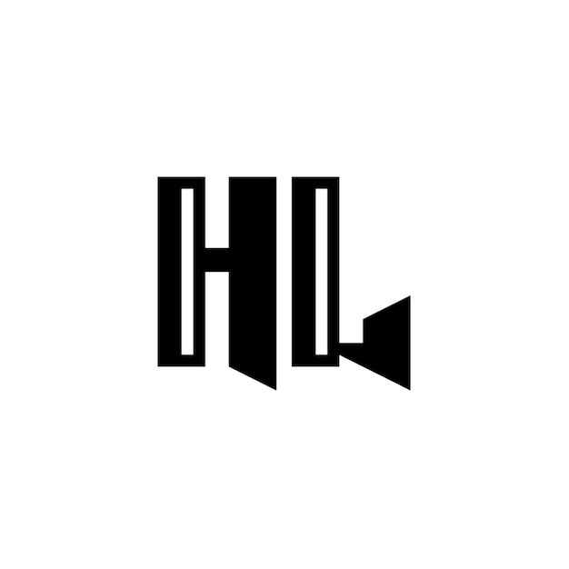 HL monograma diseño del logotipo letra texto nombre símbolo monocromático logotipo alfabeto carácter logotipo simple