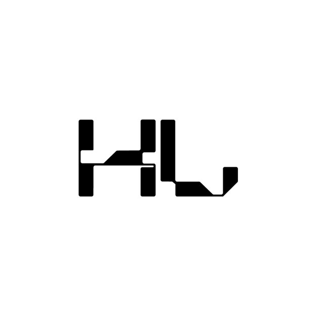 HL monograma diseño del logotipo letra texto nombre símbolo monocromático logotipo alfabeto carácter logotipo simple