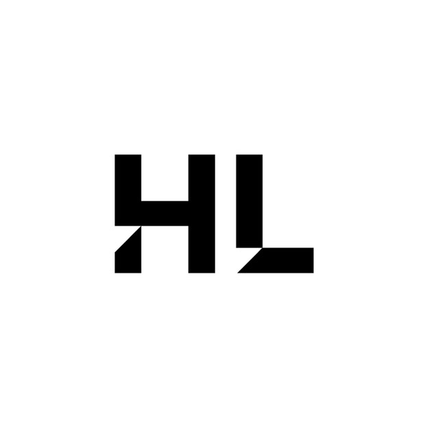 HL monograma diseño del logotipo letra texto nombre símbolo monocromático logotipo alfabeto carácter logotipo simple