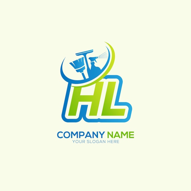HL o LH Letra local Logo del vector de limpieza Vector del logotipo del servicio de limpiaje