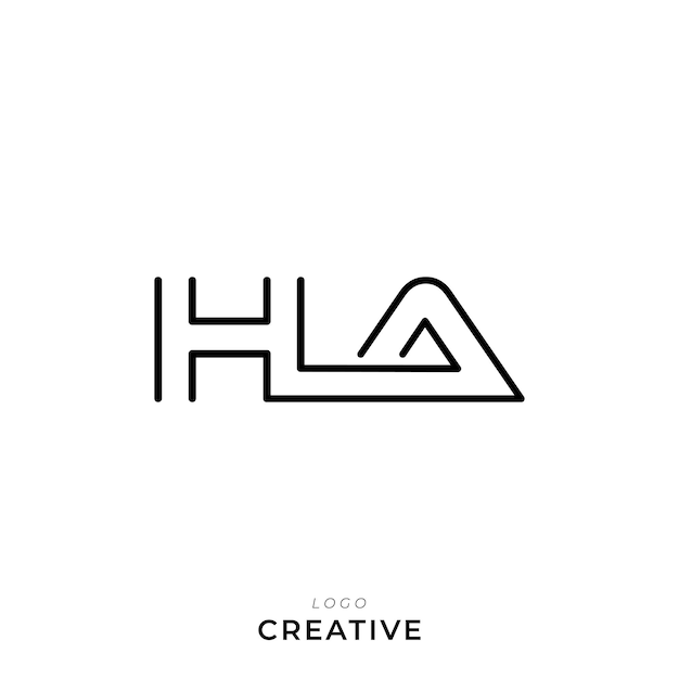 HLA Logotipo posterior plantilla vectorial monograma colorido símbolo fuente logotipo diseño moderno inicial basado en LOGO