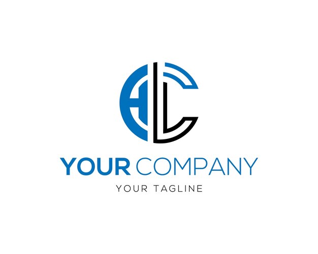 HLC o HCL Diseño del logotipo monograma iniciales de la letra plantilla de concepto vectorial
