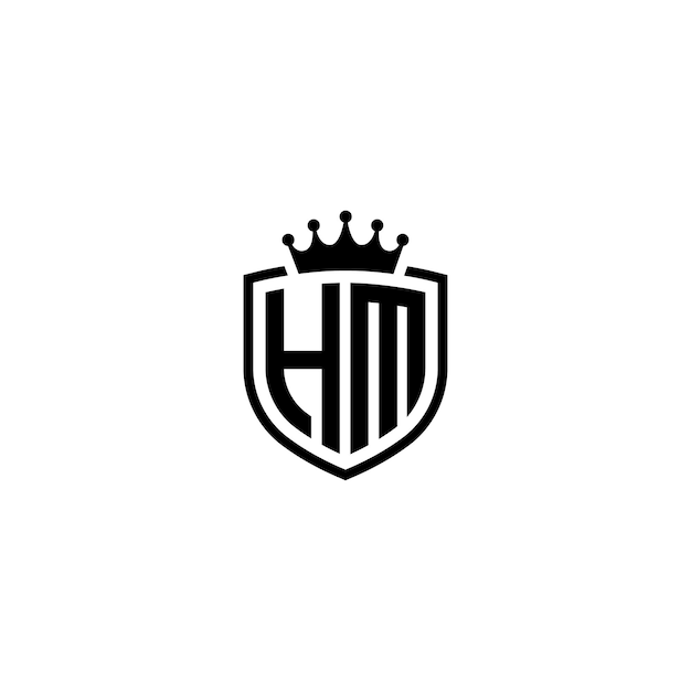 HM Monogram Logo Design letra texto nombre símbolo monocromo logotipo alfabeto carácter simple logo