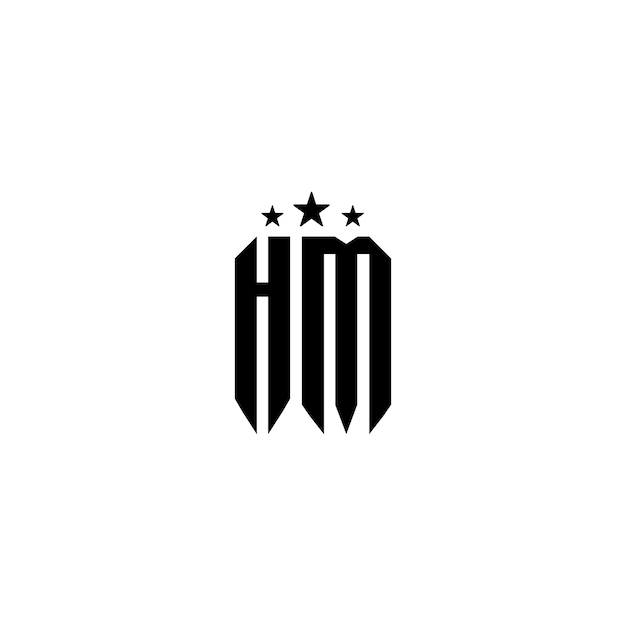 HM Monogram Logo Design letra texto nombre símbolo monocromo logotipo alfabeto carácter simple logo