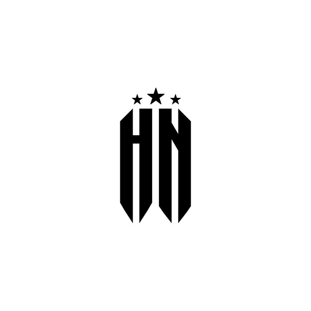 Vector hn monogram logo design letra texto nombre símbolo monocromo logotipo alfabeto carácter simple logo