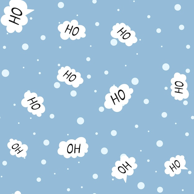 Ho ho ho saludo de Navidad patrón sin costuras fondo vectorial para diseños para la cubierta de papel de embalaje