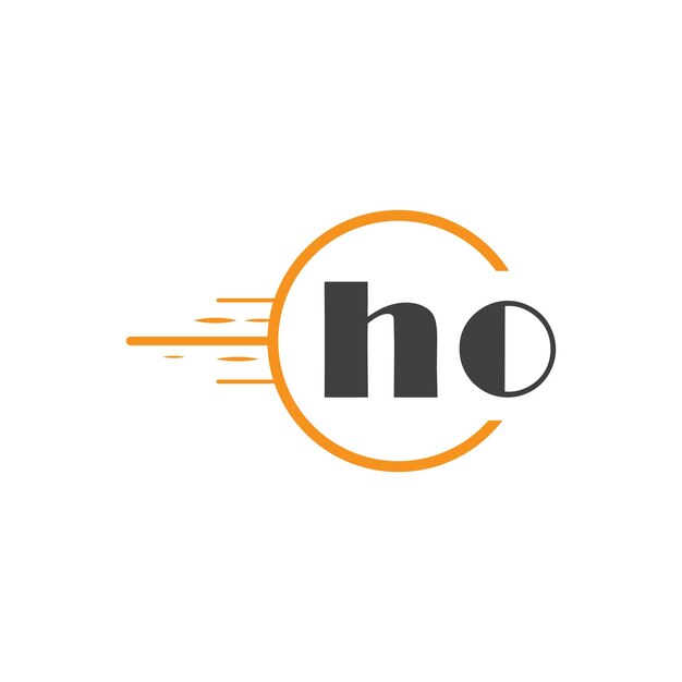 ho logotipo inicial de monograma con diseño de estilo círculo