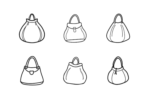 hobo bag sketch icon line art vector illustration