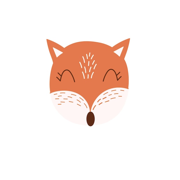 Vector hocico de un zorro doodle es la cabeza de un bosque salvaje ilustración vectorial de un animal