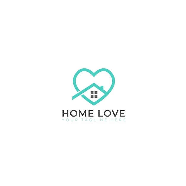 Hogar y amor diseño de logotipo minimalista logotipo moderno