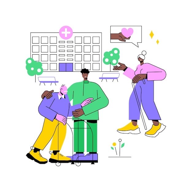 Hogar de ancianos concepto abstracto ilustración vectorial