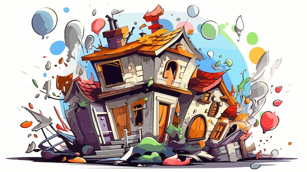 Un hogar desordenado con objetos inútiles listos para la renovación