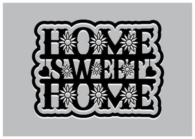 Hogar, dulce hogar, letras, diseño de etiqueta de caligrafía