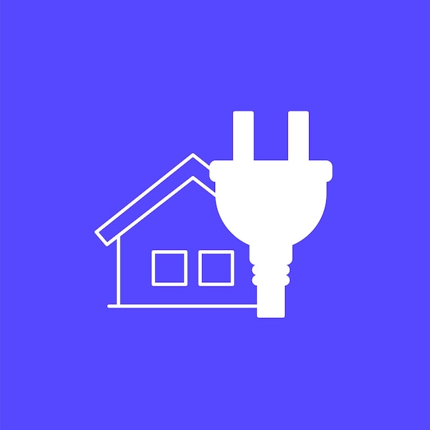 hogar eléctrico, icono de casa con un enchufe