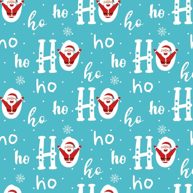 Hohohohoseamless pattern Fondo de Navidad divertido para envolver regalos