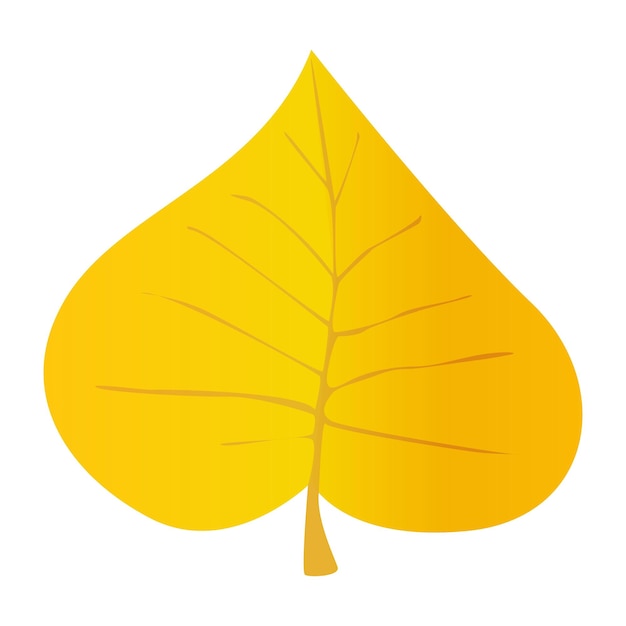 Hoja amarilla en estilo realista Hoja de otoño Ilustración colorida aislada en fondo blanco