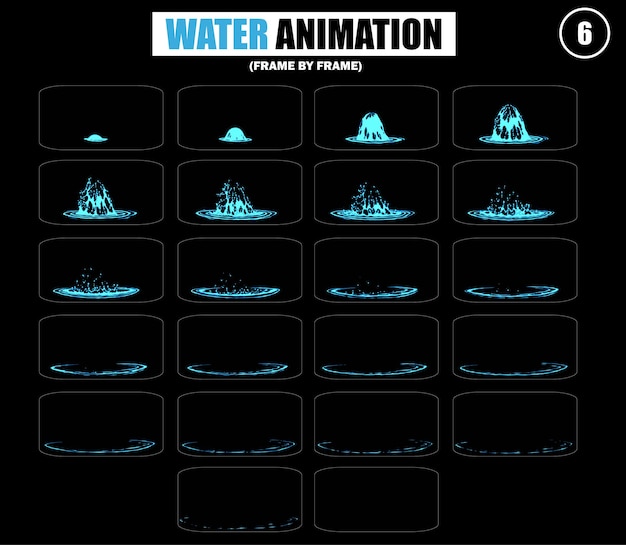 Hoja de animación acuática