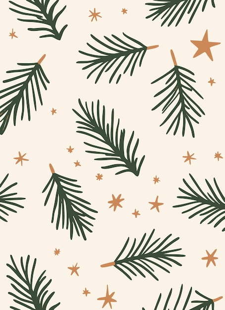 Hoja de árbol de Navidad Modelo minimalista de Navidad pintado a mano