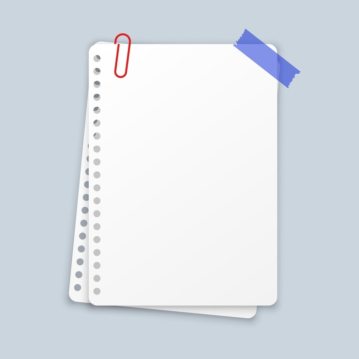 Vector hoja blanca de papel en estilo plano ilustración vectorial de notas de papel vacío en un fondo aislado concepto de negocio de letrero de documento en blanco