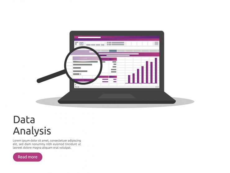 Vector hoja de cálculo de análisis de datos