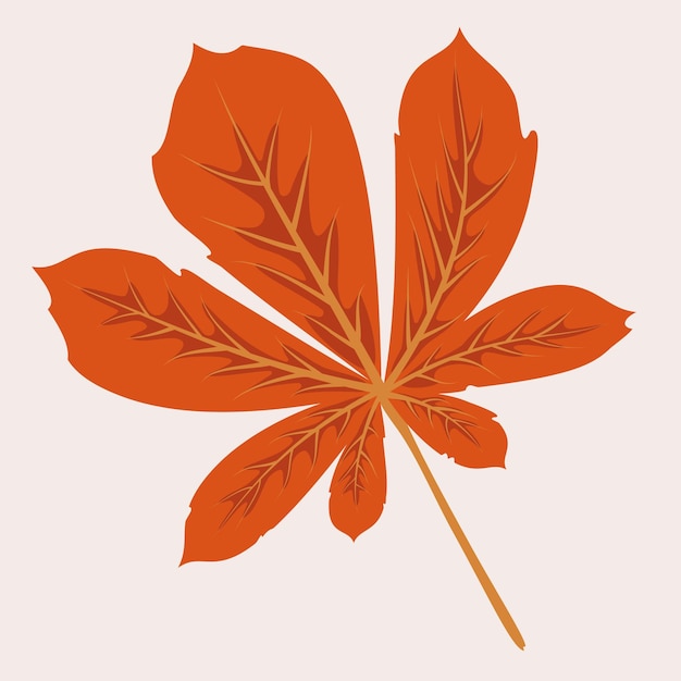Hoja de castaño de otoño Follaje decorativo de otoño plantilla para ilustraciones Vector