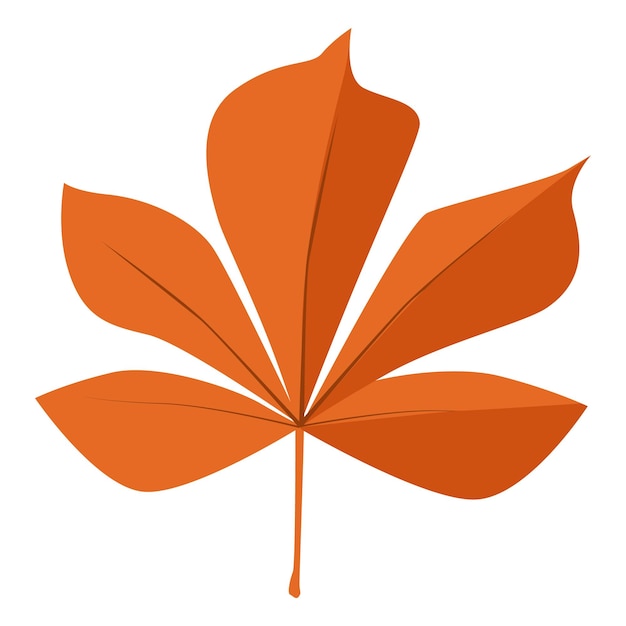 Una hoja de castaño de otoño Planta Ilustración dibujada a mano Aislada sobre fondo blanco