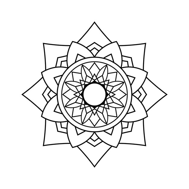 Hoja de colorear mandala geométrica Patrón geométrico en negrita para el coloreo consciente y la terapia artística