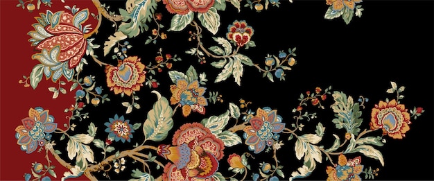Hoja de diseño de patrón repetido sin costura Ilustración de arte vectorial dibujada a mano Diseño textil