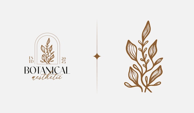Hoja Flor Árbol monoline Universal creativo premium símbolo Vector icono de signo plantilla de logotipo Ilustración vectorial