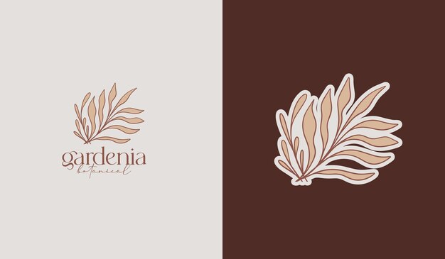 Hoja Flor Árbol monoline Universal creativo premium símbolo Vector icono de signo plantilla de logotipo Ilustración vectorial