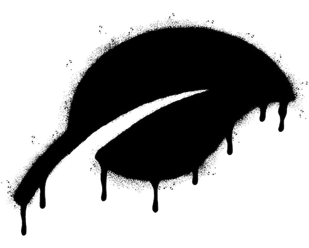 Hoja de grafiti pintada con aerosol rociada aislada con un fondo blanco Hoja de graffiti con rociado en negro sobre blanco Ilustración vectorial