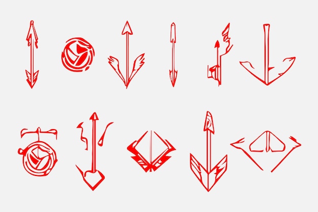 Vector hoja de icono de arma de flecha de ilustración de arte