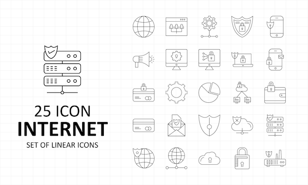 Hoja de iconos de Internet Pixel Perfect Icons