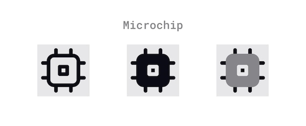 Hoja de iconos de microchip