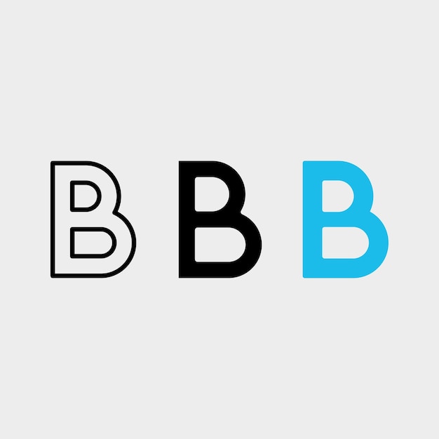 Hoja de iconos del vector de letras B con variaciones